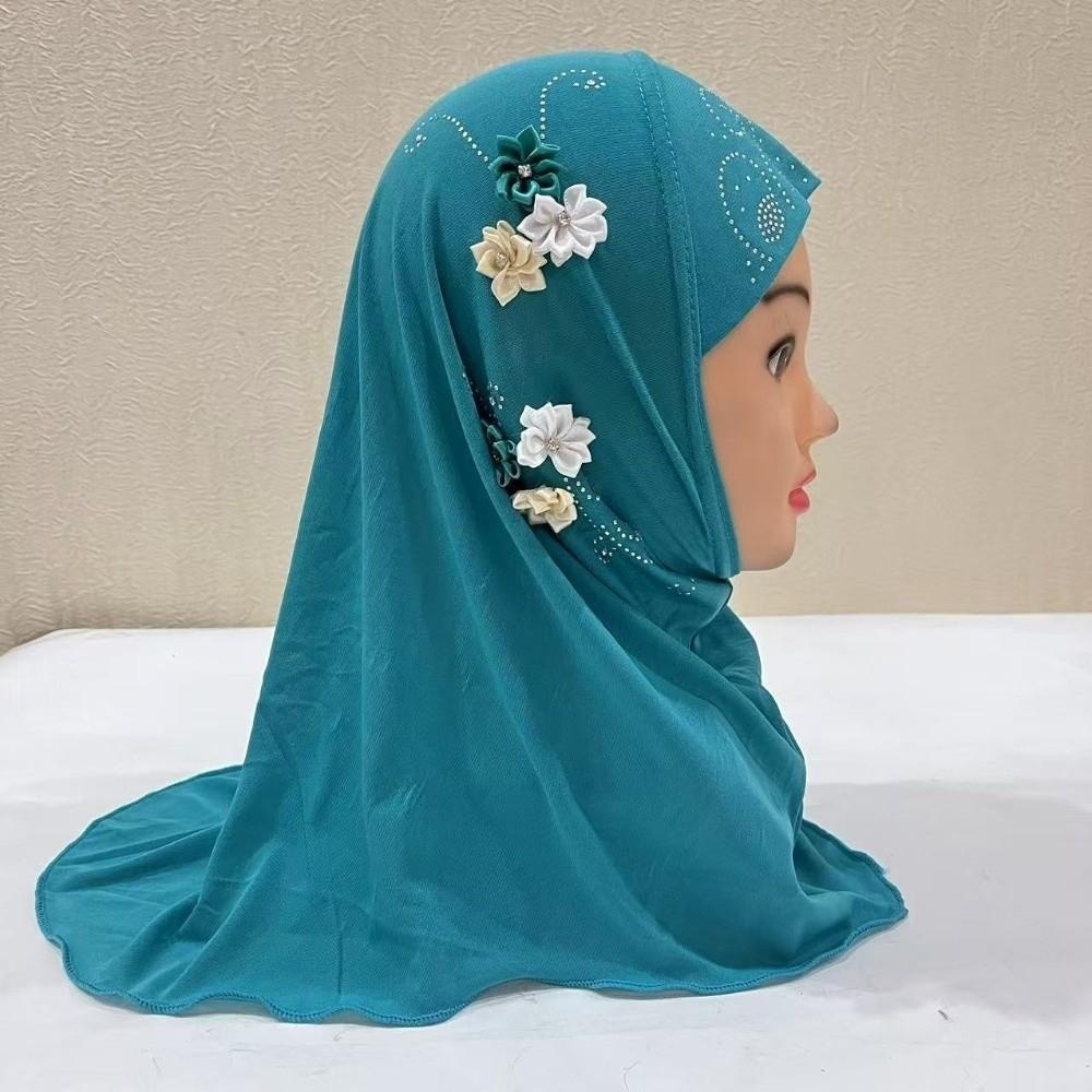 Jersey Material Kids Hijab Pull On Style Islamic Headscarf Beautiful Girls Hijab School