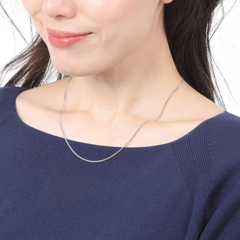 Goods Platinum Cuban Link with Japan Mint Assay Spring Chain [Happy Shop] Necklace, 2-sided, 5g, 45cm, Mark, Clasp, Men's/Women's