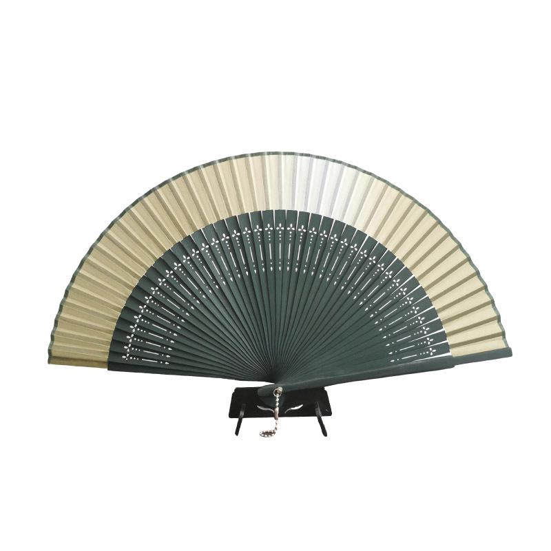 Складной веер из зеленого бамбука в древнекитайском стиле для ханьфу/чонсам, идеально подходит для танцев и летнего использования