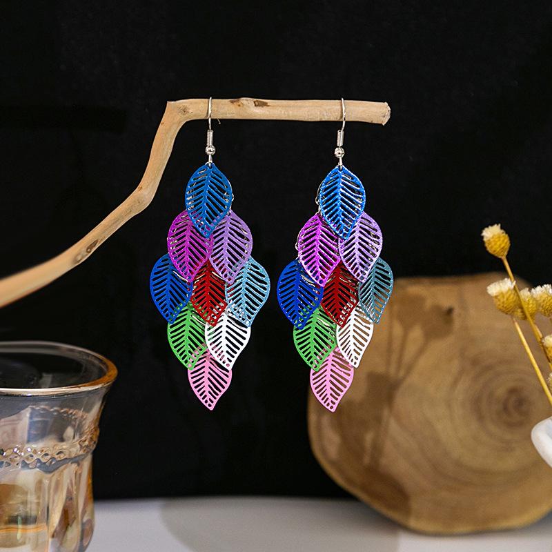 Богемные этнические длинные серьги-подвески с металлическими кисточками