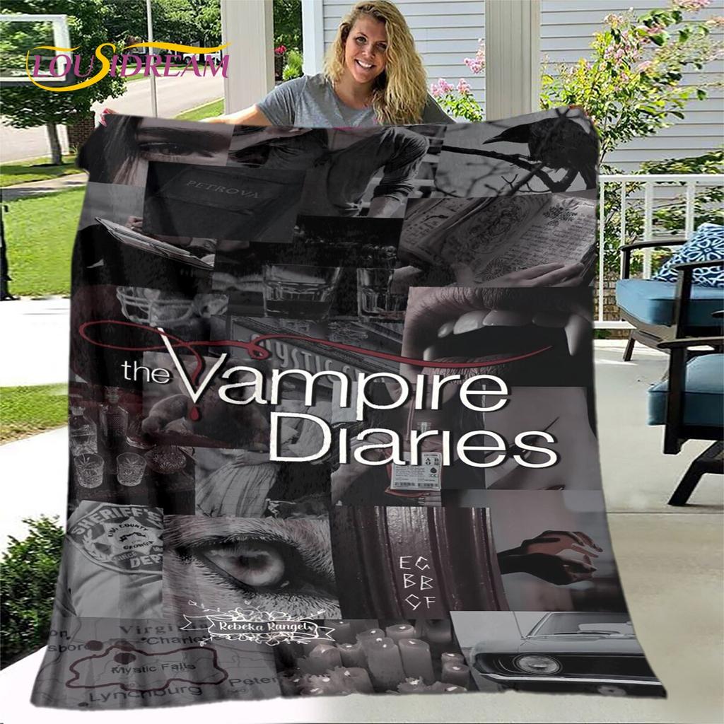 Одеяло с принтом «Дневники вампира», фланелевое одеяло, мягкое теплое одеяло для гостиной, спальни, кровати, дивана, путешествия