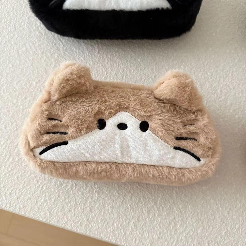 Funny Cat Cat Printed Pencil Case Cute Plush Cat Stationer Bag Student Stationery