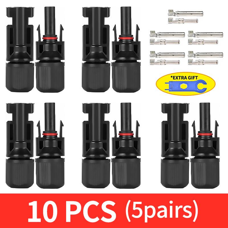 Бесплатная доставка 400/200/100/10 шт. Солнечный разъем PV Plug 1000 В постоянного тока 30 А Комплект разъемов для фотоэлектрического кабеля PV/MC 2,5/4/6 мм²