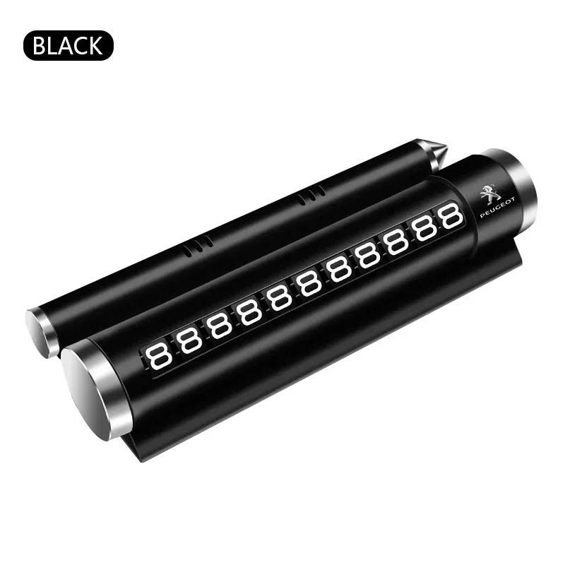 New Car Temporary Parking Card Rotate Phone Number Plate Aluminum Parking For Peugeot 308 408 508 RCZ 208 3008 2008 206 207 307