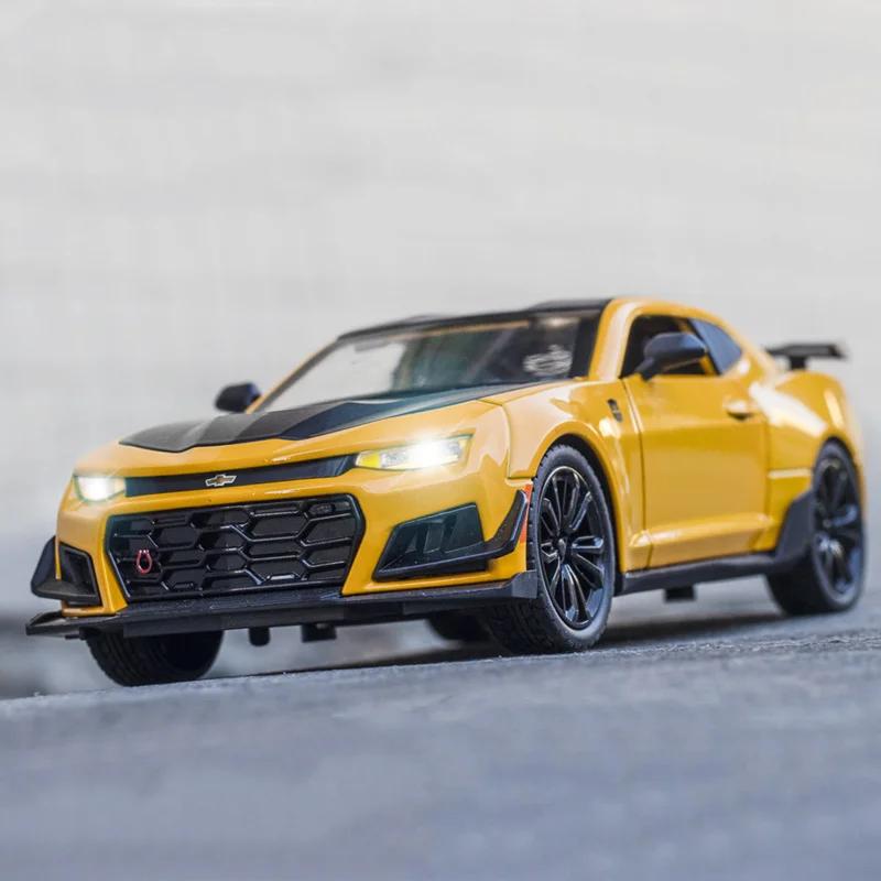 1:24 Chevrolet Camaro Металлическая литая модель игрушечного автомобиля Звук и свет Оттянуть назад Металлический автомобиль Коллекция Симуляция Подарки Игрушки Мальчик