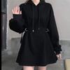Plus Size Women's Loose Casual Hoodie Dress  Autumn Winter Casual Hooded Sweatshirt Streetwear