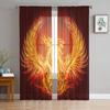 Феникс Красный Пламя Шифон Прозрачные Шторы Для Гостиной Спальни Украшения Дома Окна Вуаль Тюль Шторы Шторы