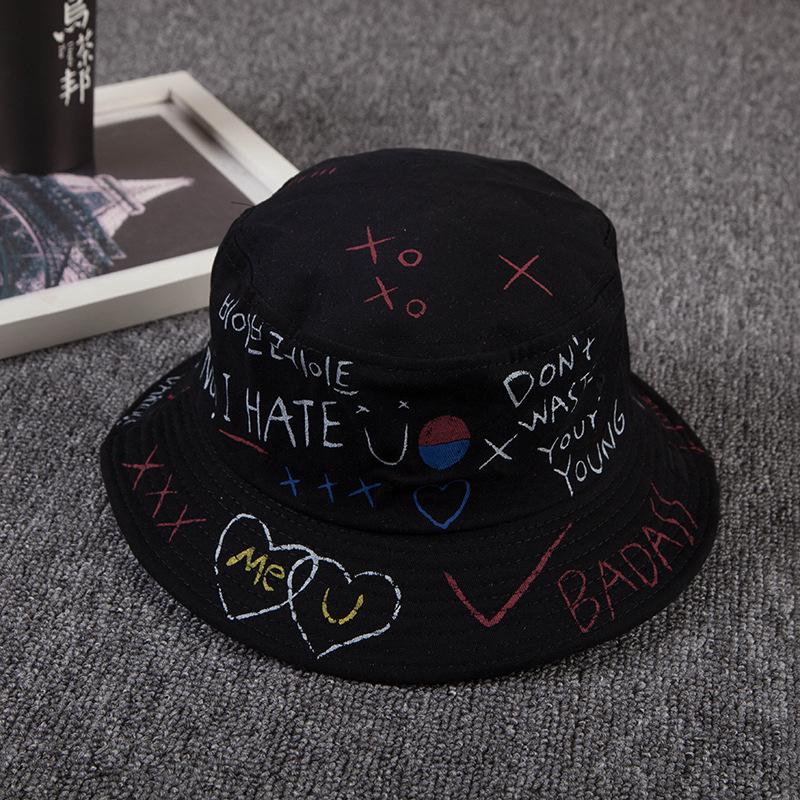 Graffiti Casual Bucket Hat Fishing Outdoor Hip Hop Caps Unisex Summer Fisherman Hats EMA