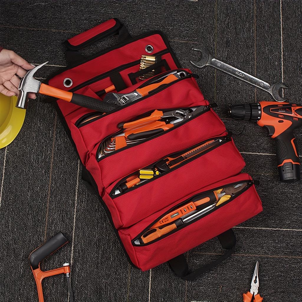 1pc Tool Roll,Rolling Tool Bag ,Heavy Duty Roll Up Tool Bag,Carpenter Tool Bag,Tool Roll Organizer For Mechanic, Electrician
