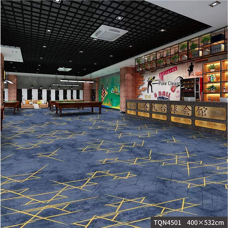 Luxury Fireproof Nylon Billiard Hall Carpet for Hotels - Large Area Print Mat