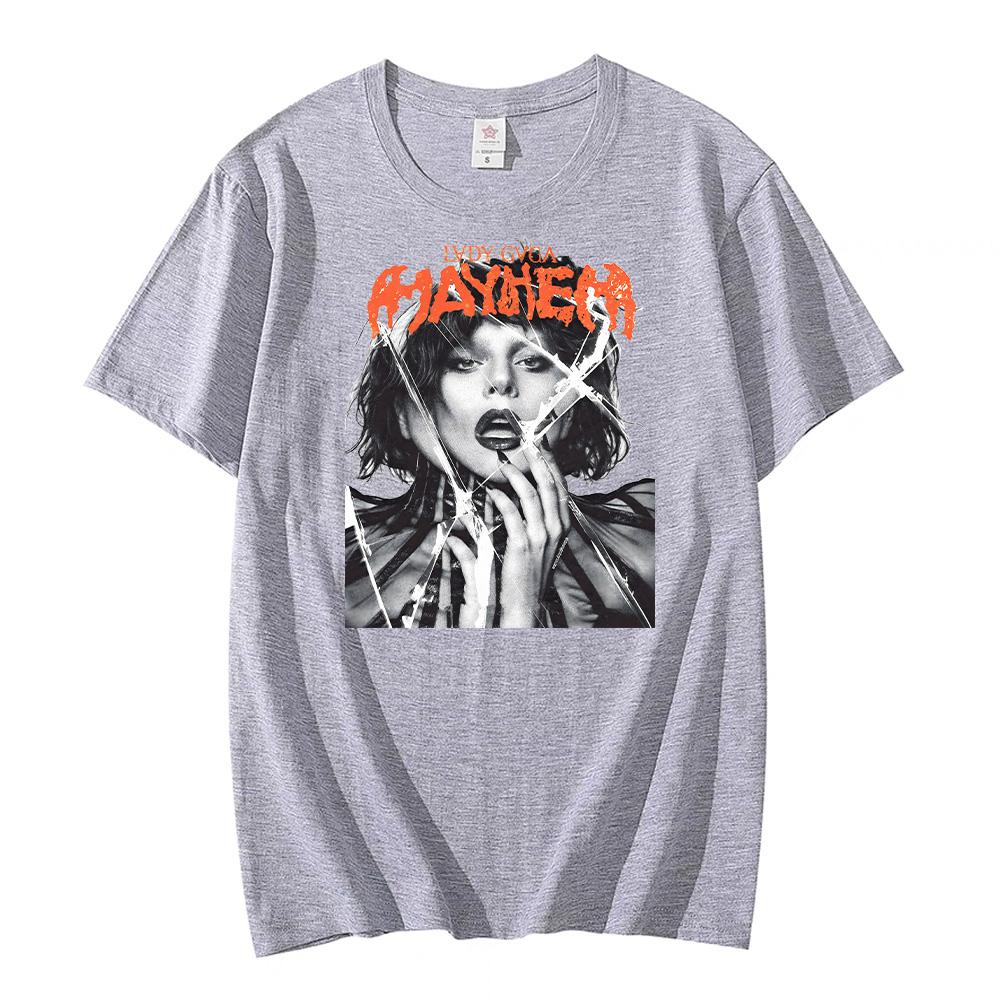 Футболки Lady Gaga Mayhem Унисекс Высокое Качество Хип-Хоп Хлопковые Футболки Мода Унисекс Эстетика Ретро Футболки Летняя Новая Одежда