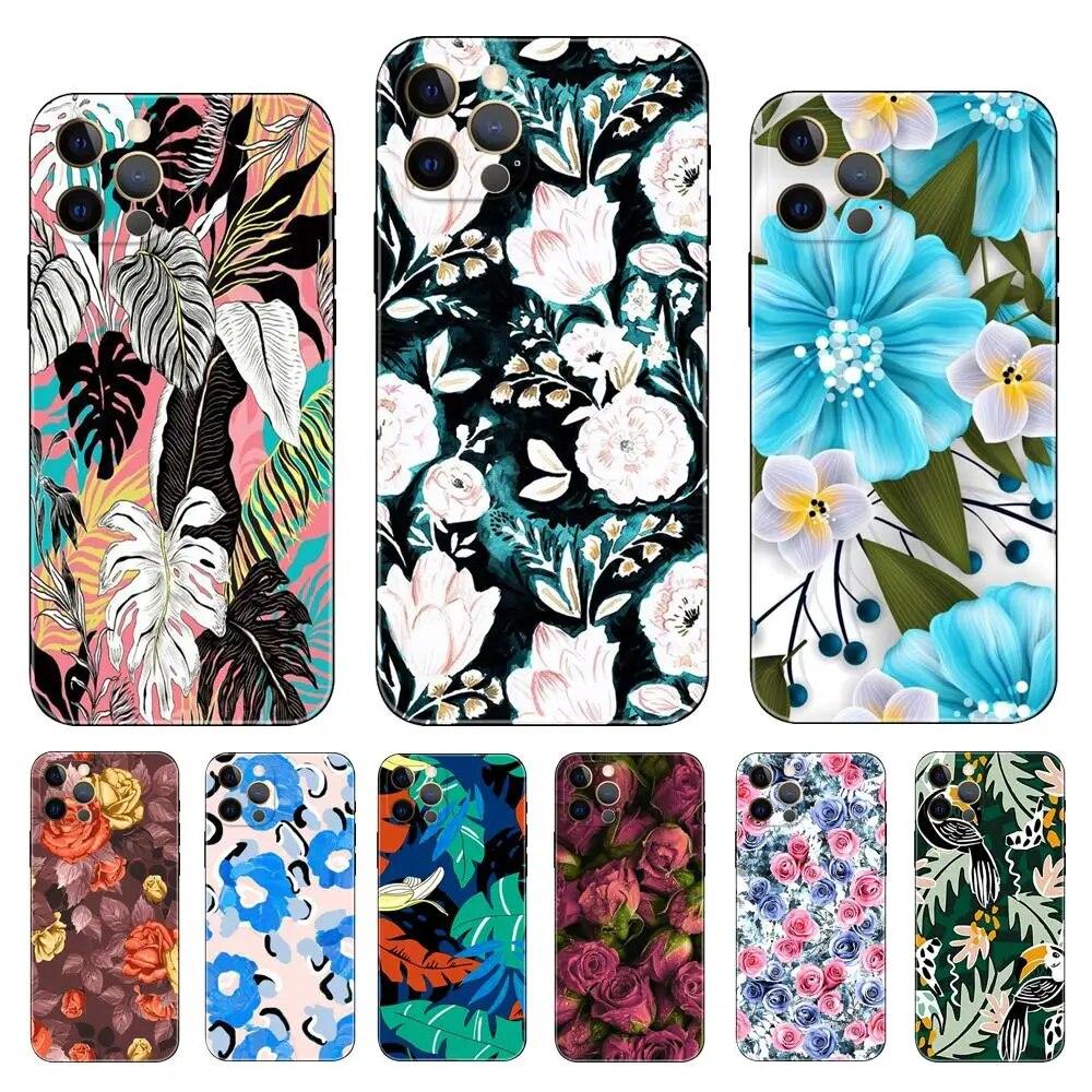 Чехол для телефона с цветущим растением для iPhone Samsung Galaxy Redmi Xiaomi Oppo OnePlus Note SA 7 8 9 10 11 12 13 14 20 21 22 23 53 54 Pro Max Ultra TPU Soft