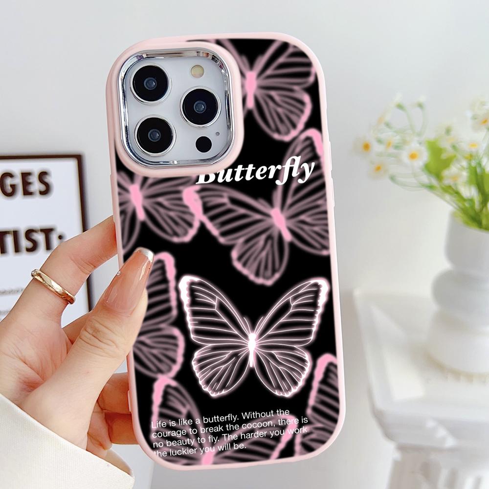 LZ4 Butterfly art design мягкий чехол для телефона Samsung S24 Ultra S23 Plus S21 FE A16 A54 A52 A06 Infinix Hot 40 30i защита объектива противоударный чехол