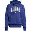 adidas Мужская толстовка с капюшоном, длинным рукавом и карманом, с принтом в виде буквы, темно-синяя KC3874
