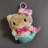 Sanrio Shiny Mermaid Hello Kitty Plush doll Keychains blink pink Kitty cat toy Pendant Anime Cartoon Mermaid Plushie Key ring