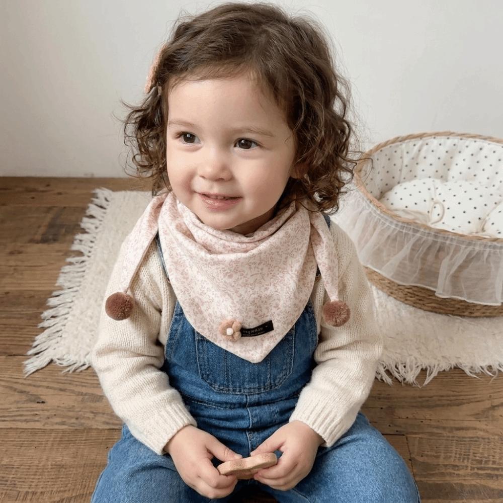 Soft Skin-Friendly Neck Warmer Double Pom Pom Neckscarf Adorable Kid Triangle Scarf Daily