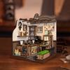 НОВЫЙ Мини DIY Деревянный Загородный Кофейный Домик Фигурки Миниатюры Наборы Со Светодиодной Подсветкой Домашний Настольный Декор Для Взрослых Ручная Работа Подарки