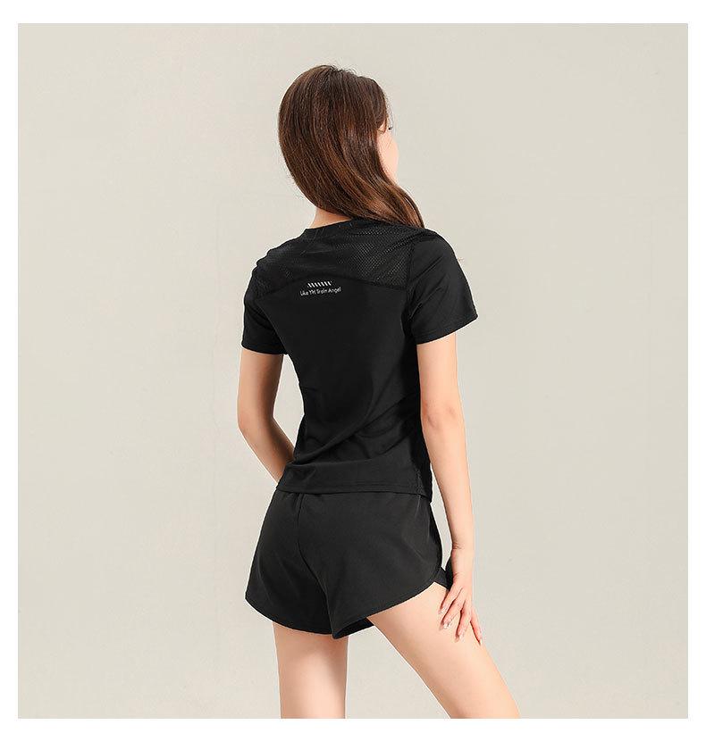 Женский спортивный комплект из ледяного шелка с быстрой сушкой 2025: Топ с коротким рукавом и шорты для бега, спортзала, йоги