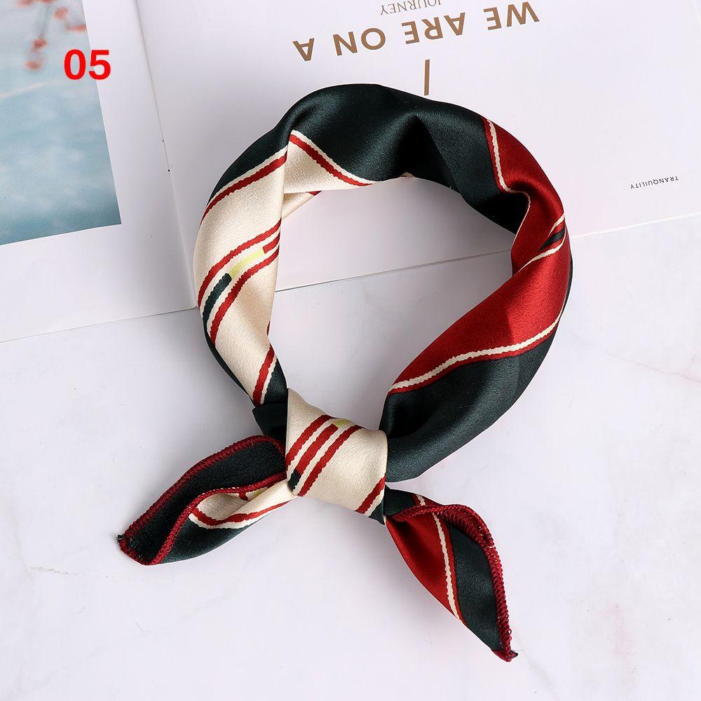 Vintage Wrist Wrap Head-Neck Tie Hair Band Silk Feel Satin Bandana Women Square Scarf Handkerchief