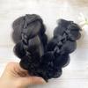 Braided Headband with Teeth Synthetic Heat-Resistant Fibers Realistic Human Hair Headband Secure Hair Fix Hair Hoop