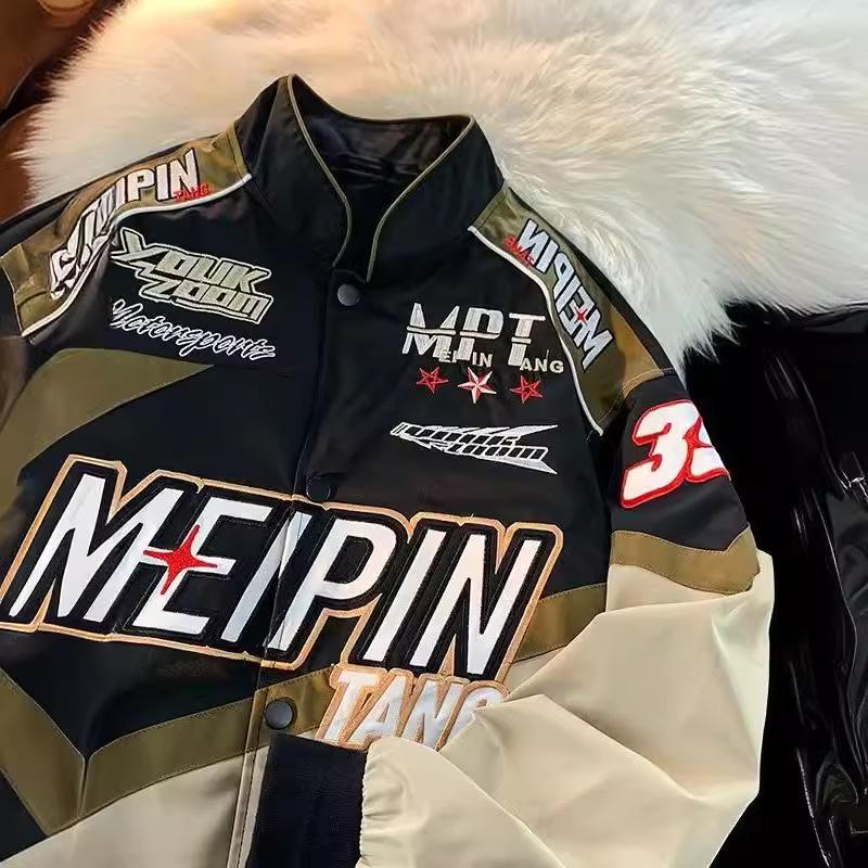 Мужская бейсбольная куртка в стиле американских уличных гонок на весну и осень — модная, элегантная, свободная мотоциклетная куртка