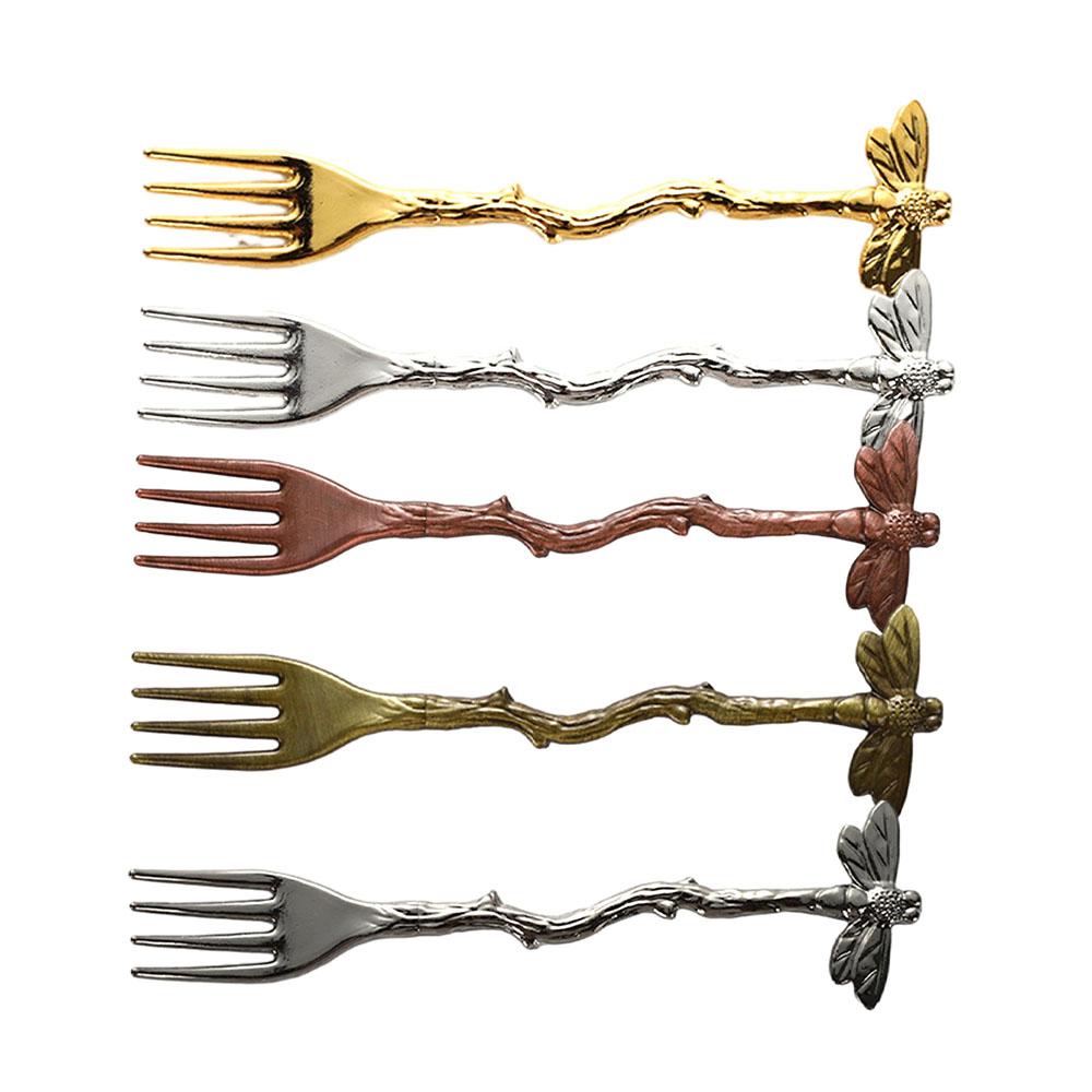 3 шт./набор стрекоз десертные вилки креативные вилки для мороженого цинковый сплав столовые приборы кухонные принадлежности аксессуары