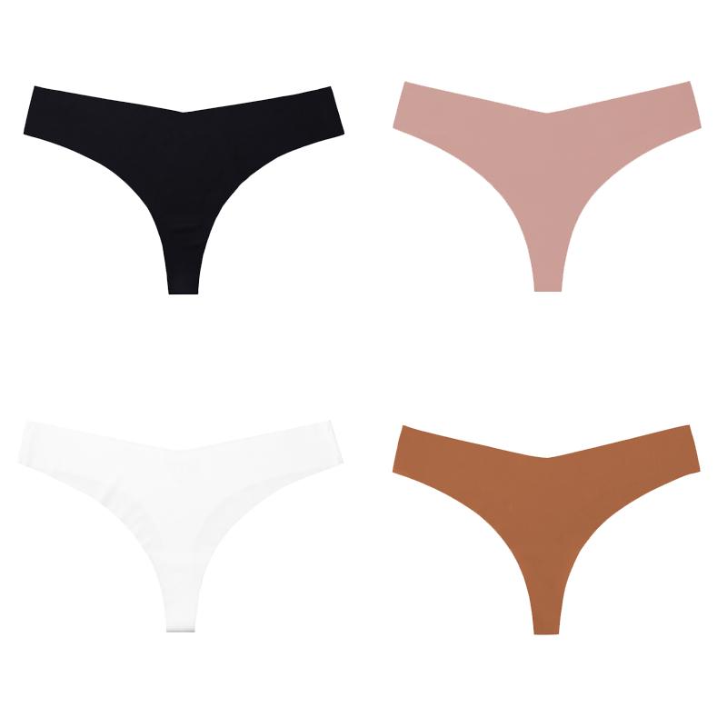 4 шт./лот, женские сексуальные трусики из ледяного шелка с низкой талией, нижнее белье без следов, стринги, женские стринги, дышащее нижнее белье, искушение, нижнее белье