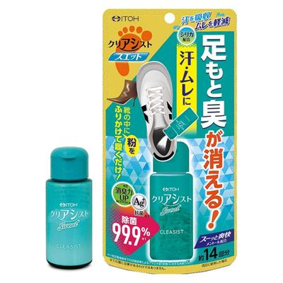 Порошок для устранения запаха ног Assist Sweat примерно 7 Формула с ментолом от запаха обуви Kampo [Прозрачный, 14 г, порции] дезодорирующий, антибактериальный,