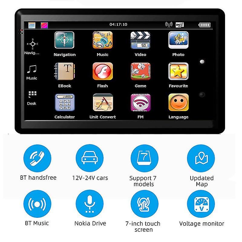 7-дюймовый сенсорный экран для автомобиля, грузовика, GPS-навигатор, спутниковый HD, 8 ГБ, 256 МБ, автодом, GPS-навигационная система, многозонные карты