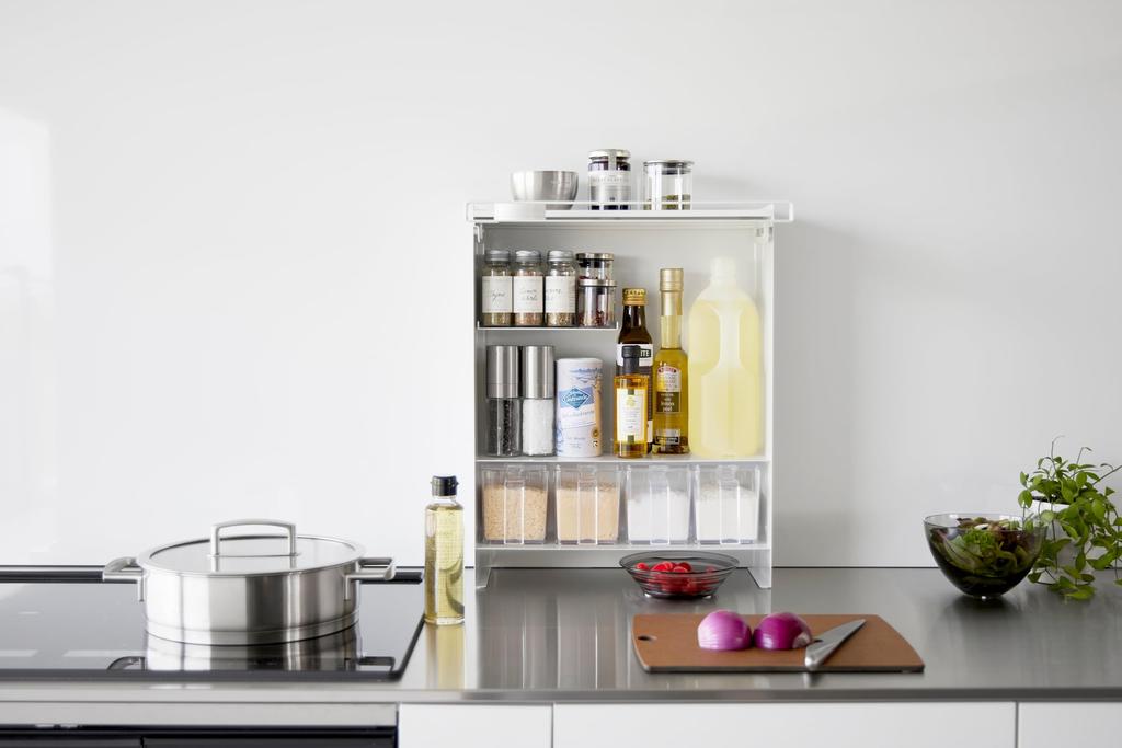 Yamazaki Jitsugyo открытая передняя скрытая стойка для приправ, белая, W38 xx, башня, большая емкость, рядом с плитой, кухонная стойка, защита от грязи, 2009