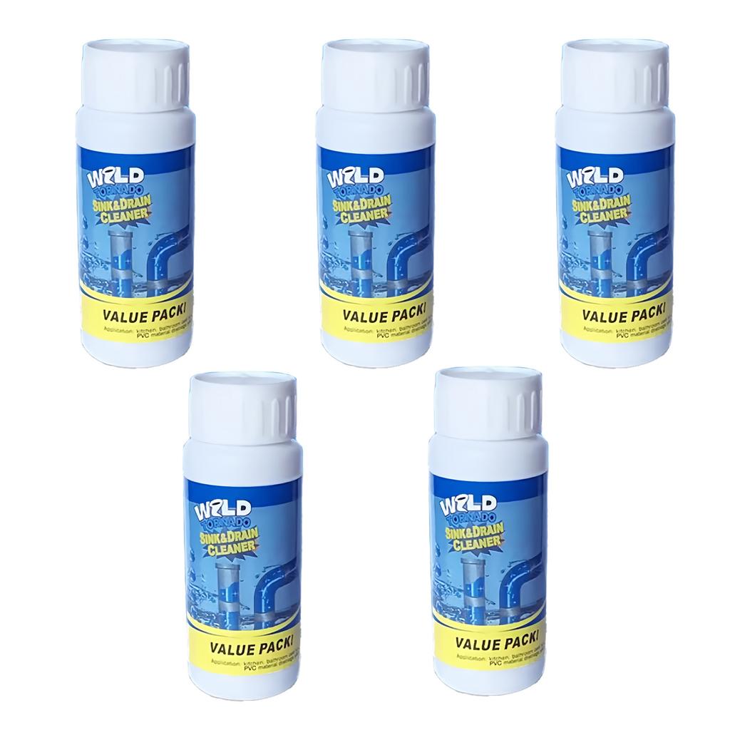 Pack Of 5 110g Drain Cleaner Bottles Powerful Clog Remover For Kitchen Sink Bathroom Toilet Safe Freshener