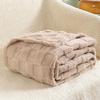 Thick Checkerboard Taffeta & Sherpa Fleece Sofa Throw Blanket