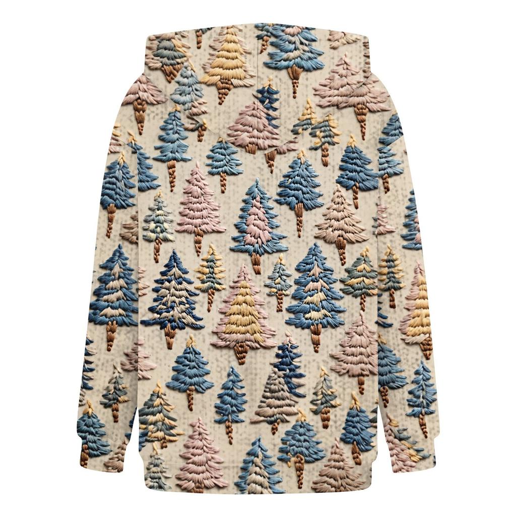 Женская мода повседневная вязанная кофта с длинным рукавом и рождественским принтом