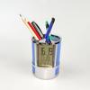 Creative Wire Mesh Pen Holder Alarm Clock Snooze Electronic Table Clock With Temperature Humidity Calendar Display
