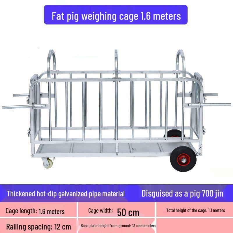 Sow Transport and Weighing Cage: Pig Pen Cart for Safe Loading and Farm Use