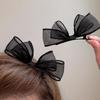 2Pcs Women Hairpins Two-layer Mesh Bow Anti-slip Photo Prop Lightweight Princess Style Reusable Party Hair Decoration Tool