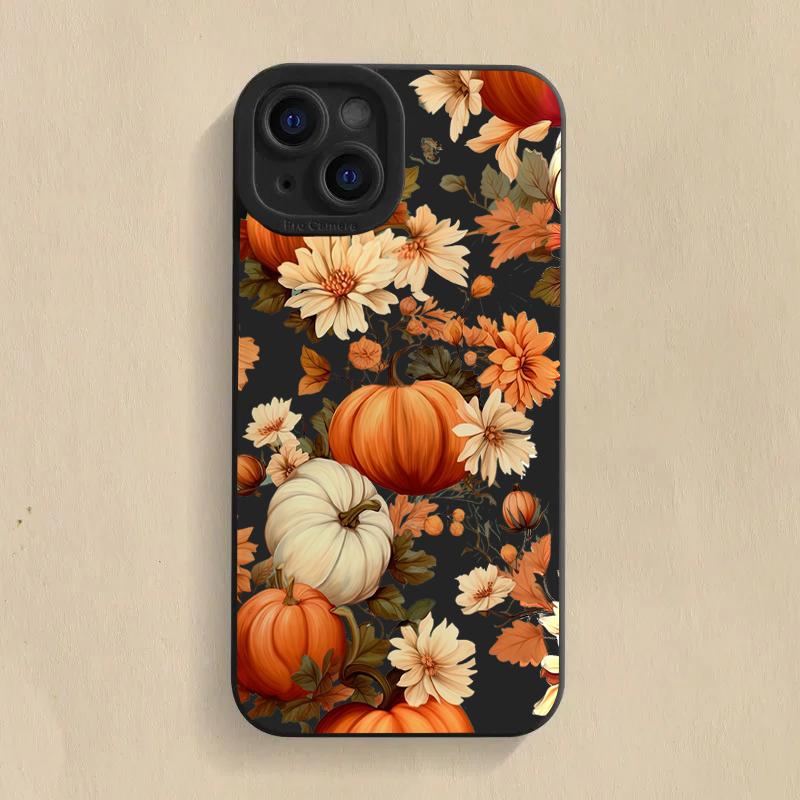 Чехол для телефона с рисунком кленового листа и тыквы для iPhone 17 16 15 14 13 12 11 Pro Max 17 Air 16E XS X XR 7 8 Plus, ударопрочный, мягкий