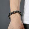 Titanium Steel Punk Style Mens Bracelet With Retro Geometric Black Oxidized Antique Finish