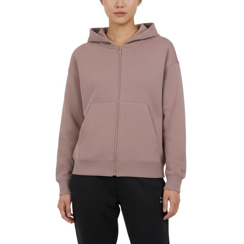 Puma Женская вязаная куртка с капюшоном, однотонная, на молнии, с длинным рукавом, артикул 631387-88