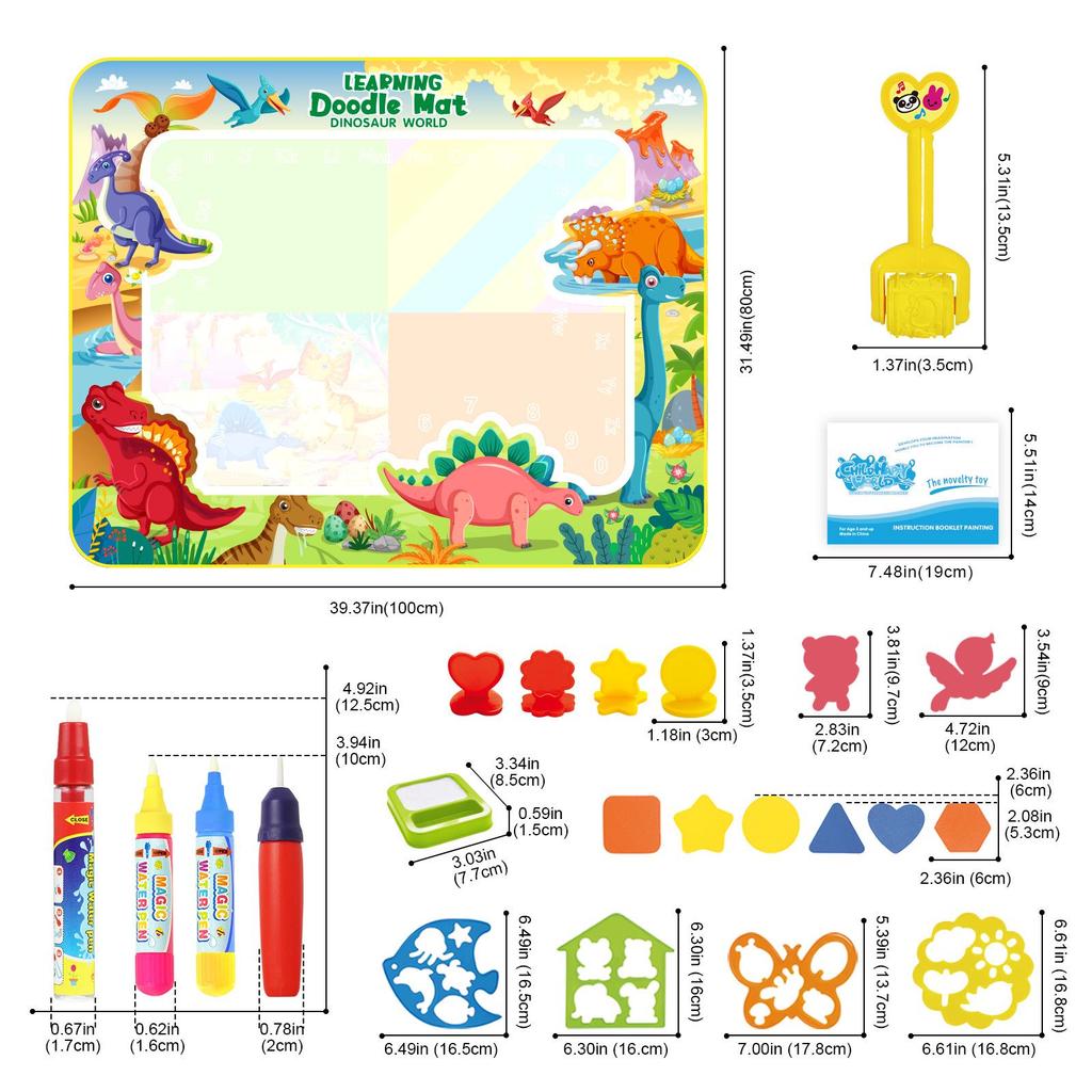 Children's Water Painting Canvas, Clear Doodle Mat, Early Education Toy, Multiple Styles