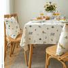 Embroider Vintage Cotton Hemp Flower Tablecloth End Table Decoration Kitchen Wedding Dining Room Rectangular Table Cover