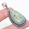 Natural Ruby Fuchsite Gemstone 925 Sterling Silver Jewelry Pendant 2.25" V7c26