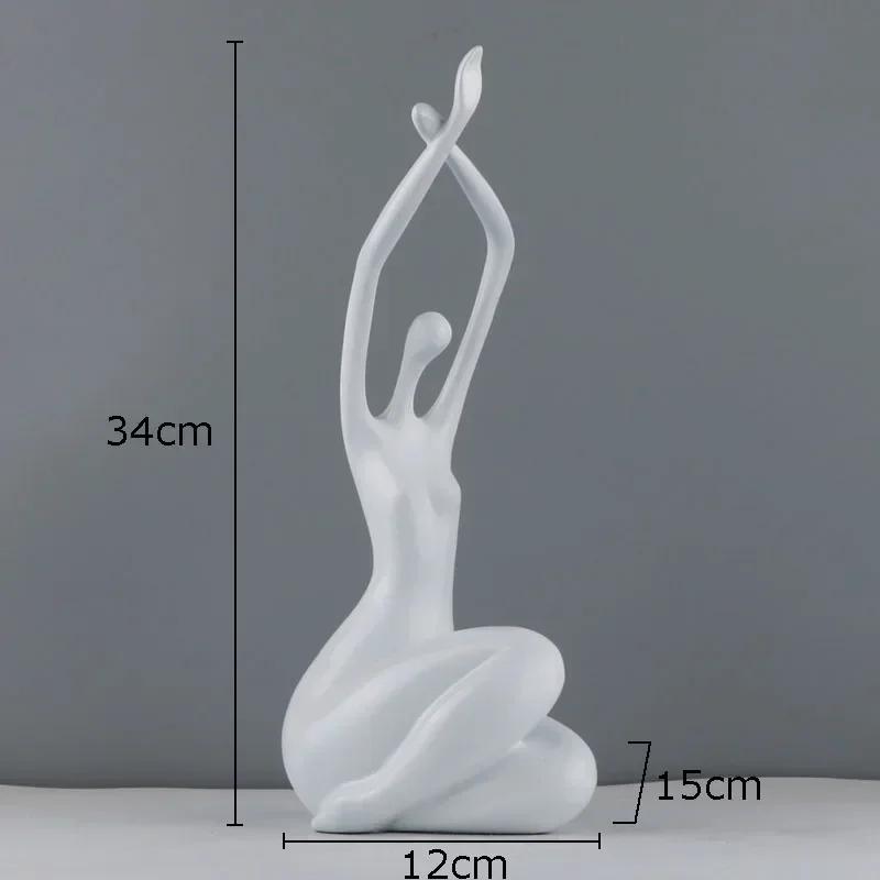 Статуэтка Йоги Абстрактное Произведение Искусства Украшения Настольное Украшение Минималистичный Персонаж Йоги Скульптура из Смолы Современный Декор для Дома