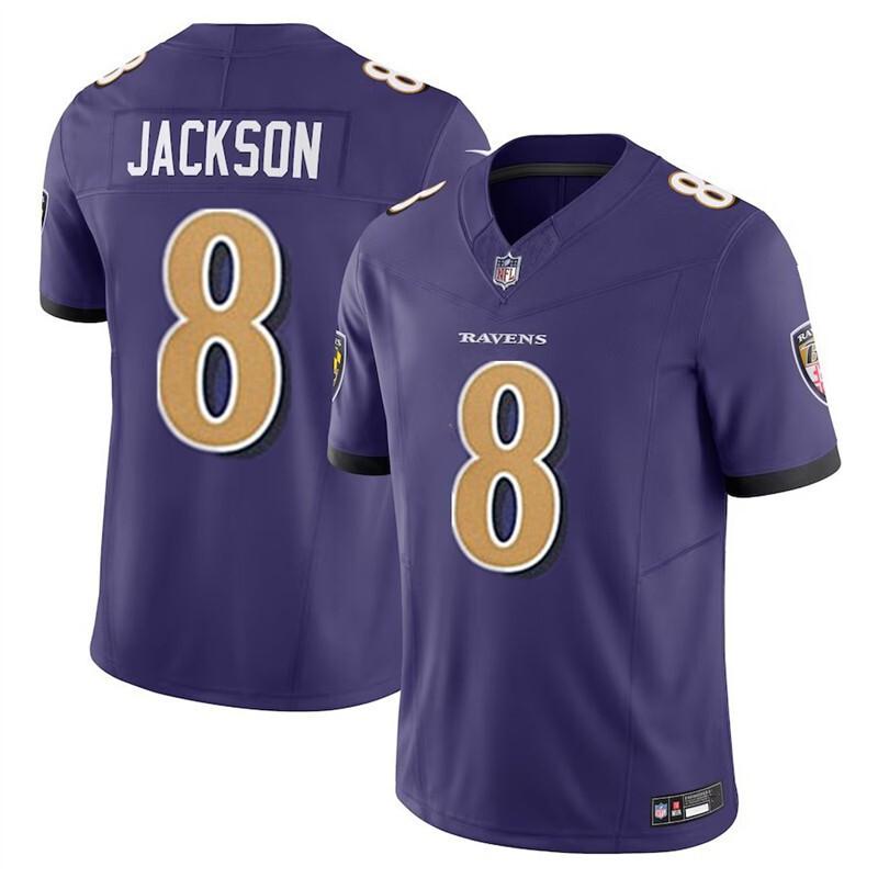 Baltimore Ravens 8 Jackson Football Jersey Mens Sports Shirt