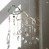 1 шт. Натуральный камень Форма облака Кристальный ловчий солнца Романтичный домашний настенный декор Металлическая цепочка Кристальный подвесной элемент