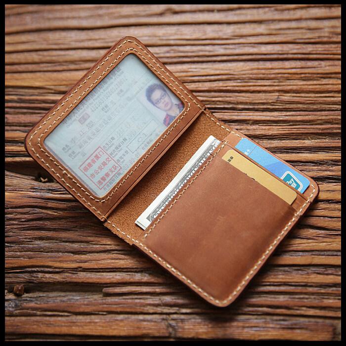 Кожаные чехлы для карт в стиле ретро Crazy Horse, мужской первый слой из воловьей кожи, держатель для кредитных карт, кошелек ручной работы, короткий ультратонкий тонкий чехол для удостоверения личности водителя