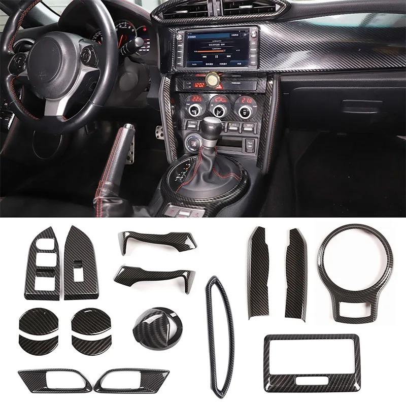 Для Toyota 86/Subaru BRZ 2012-2020 ABS Карбоновое волокно Комплект для интерьера Накладка на панель приборов Центральную консоль Панель переключения передач Накладки Наклейки