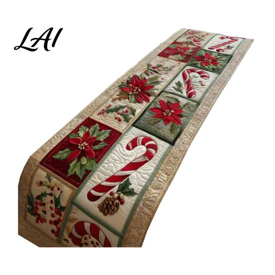 Decorative Cover for Garden Chairs Christmas Bed Runner Quilted-Look Flower Print Bedding Cover Coastal Style Extra Large Runner Queen King