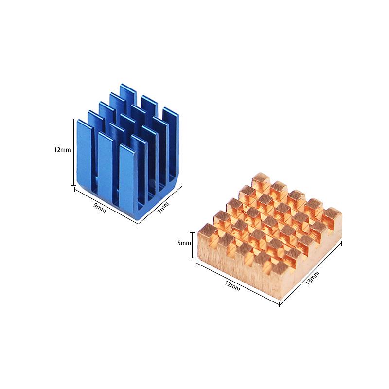 Raspberry Pi 2/3 Model B+ Copper & Aluminum Heatsink Set (2 pcs)