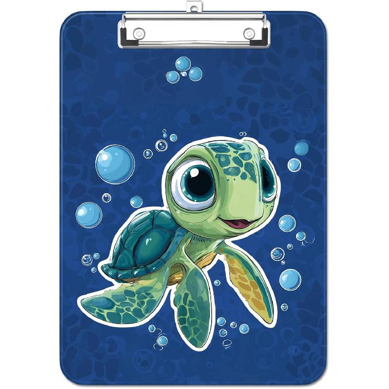 Plastic Cute Clipboard Low-Profile Metal Clip, A4 Letter Size 9 x 12.5 in, 8.5 x 11 Paper Clip Board for Teachers, Nurses, Classroom,Cute Black Cats
